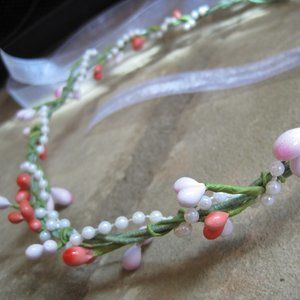 Boho Floral Wedding Flower Crown Bridesmaid Bridal Fairy Tiara Elven Cottagecore